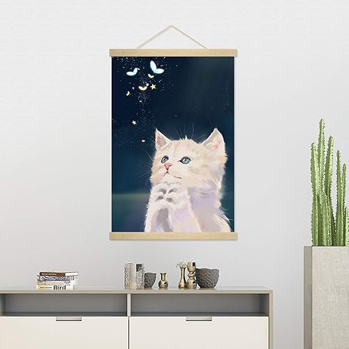 Miniatura 6 de Marco de póster, luz magnética, marco de madera colgante para foto, obra de arte, lienzo, impresión de arte para colgar en la pared