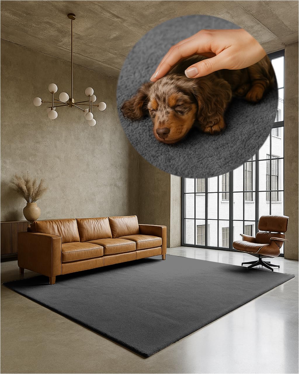 TEXMAXX Weicher Kurzflor Teppich Wohnzimmer mit rutschhemmender Rückseite - Verschiedene Größen und Farben