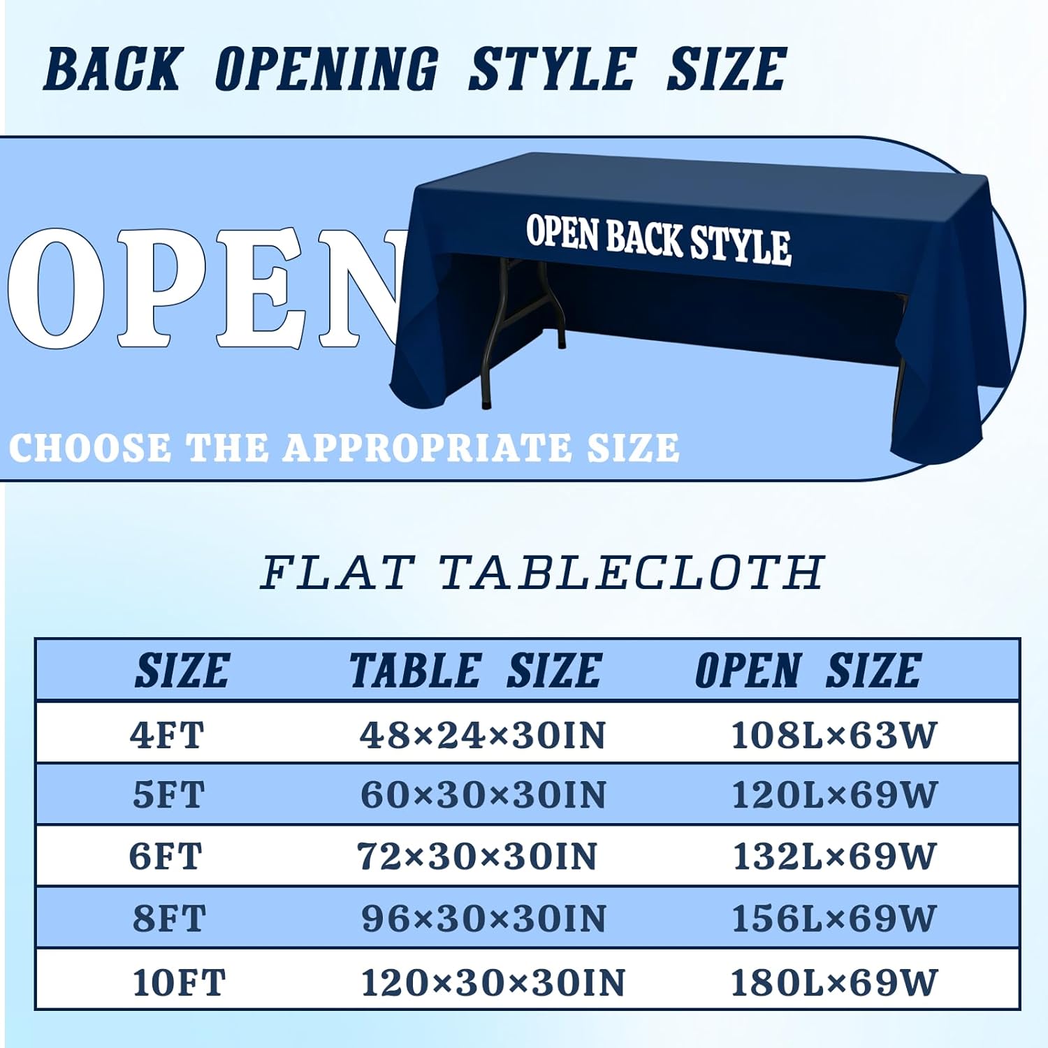 Customized Table Cloth with Logo 4FT 5FT 6 FT 8 FT 10 FT Table for Business Tradeshow Events School Company Shop Welfare Organization Church Anniversary Decoratio (6 FT)