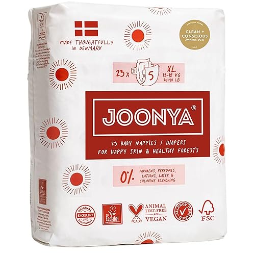 Miniatura 10 de Joonya Pañales para bebé, talla 2 S (7-13 libras) - 6 bolsas de 30 (180) - Nueva gama - No tóxicos, ecológicos, ultra delgados, para uso nocturno