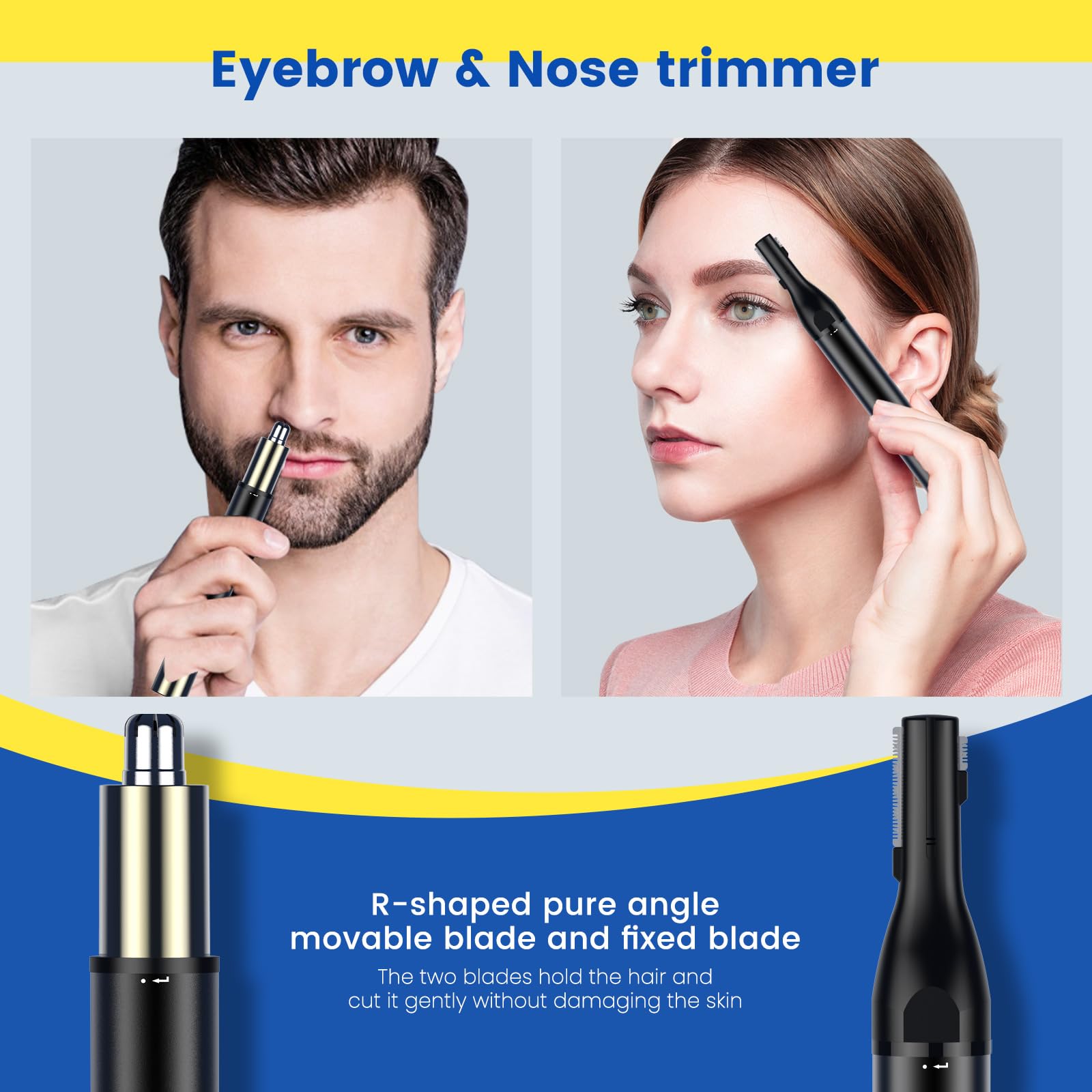 Recortadora de pelo de nariz para hombre, 2 en 1, profesional, sin dolor, recargable por USB, fácil de limpiar