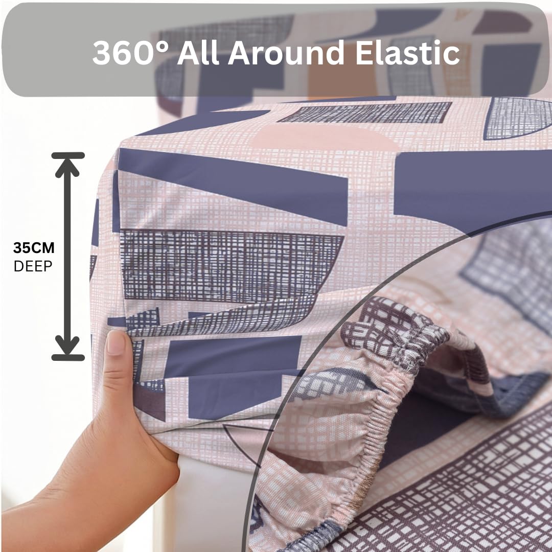 EverSoft Bedding Pack of 2 Single Size Fitted Sheets Premium Extra Deep 35cm Pocket Bed Linen Bottom Floral Printed Mattress Cover Twin Pack - Image 4
