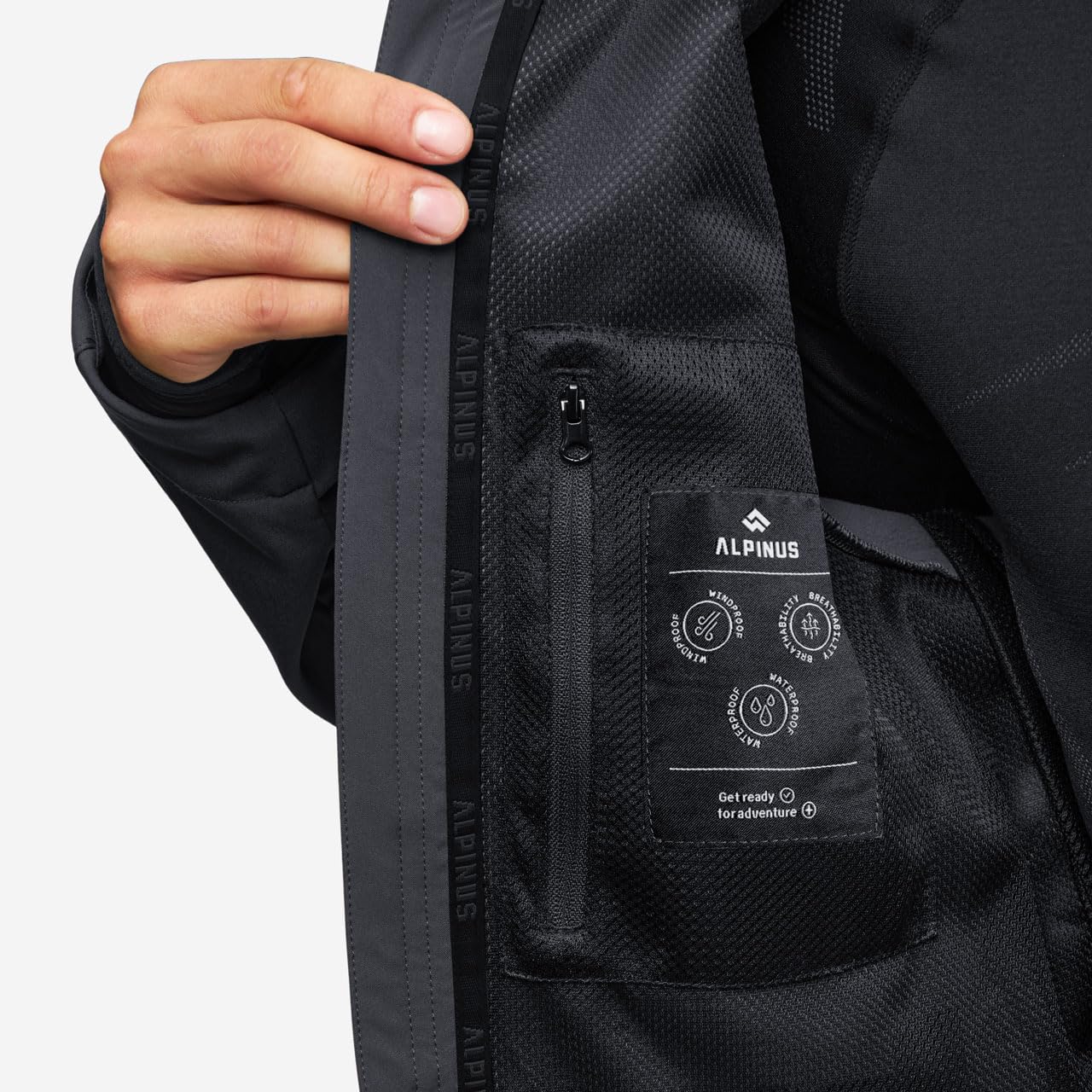Alpinus Kurtka męska softshell Roignais czarna/grafitowa MK11519