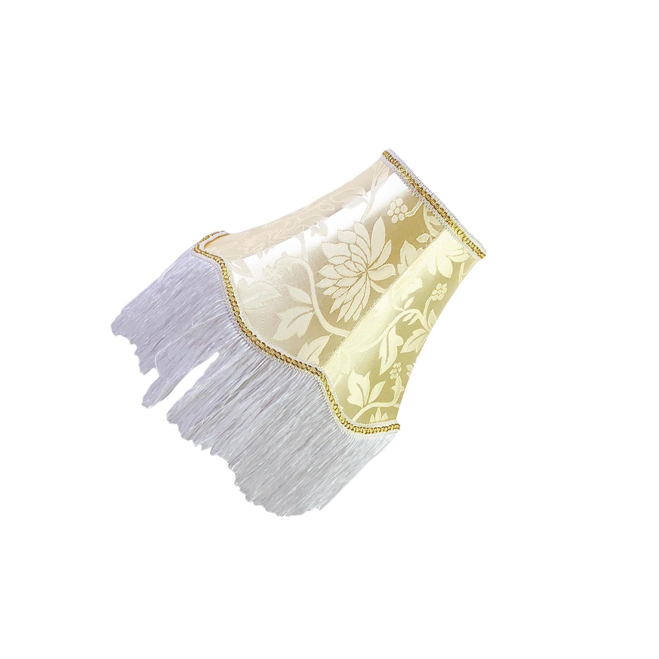 mophrati Elegant European Lampshade Vintage Fringe Lamp Shade Unique With Decorative Tassels Living Room Decor Tassel Lamp Cover Cloth Lace Lampshade With, Gold
