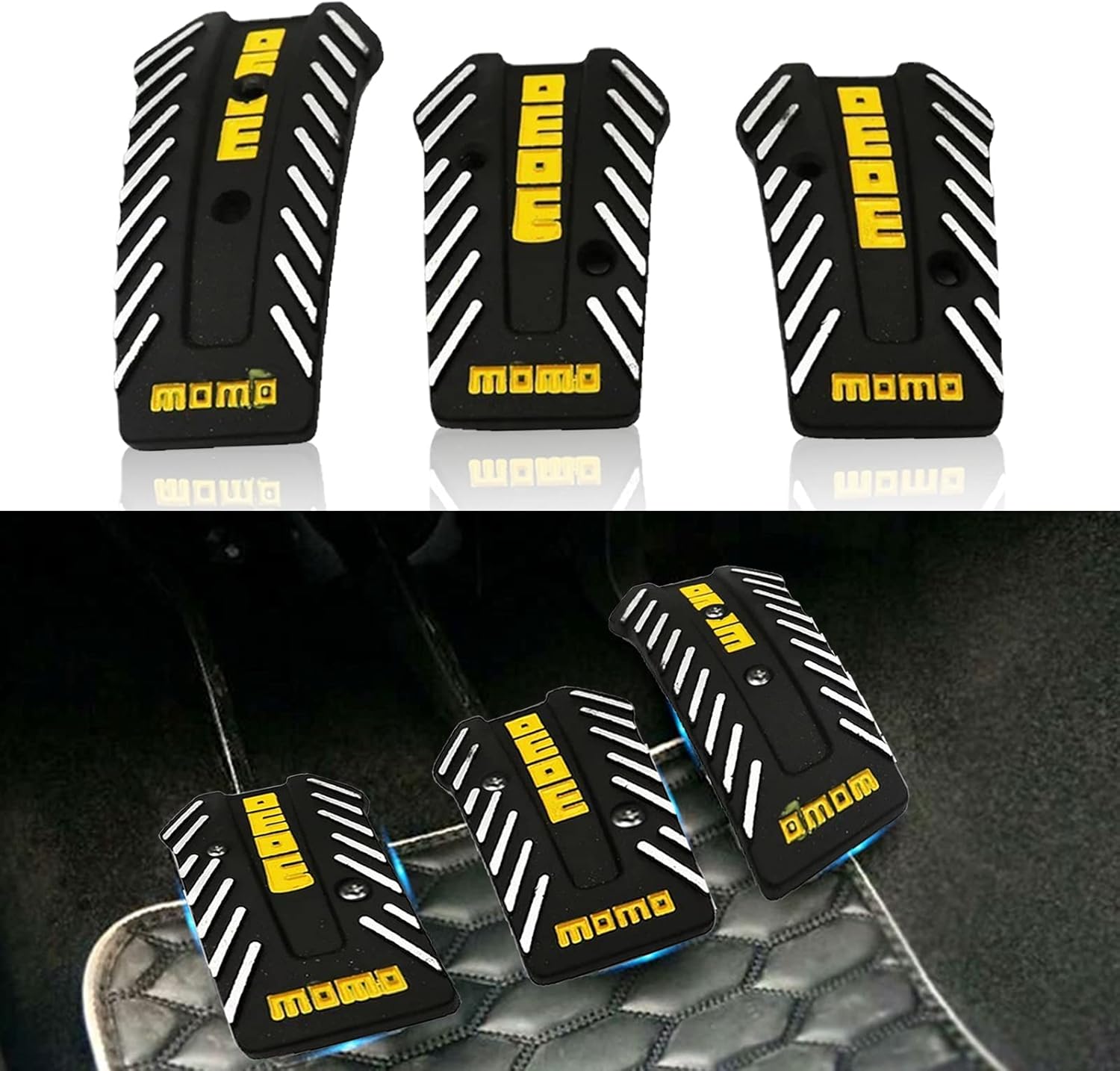 jeseny 3 PCS Aluminum Car Pedal Covers, Auto Manual