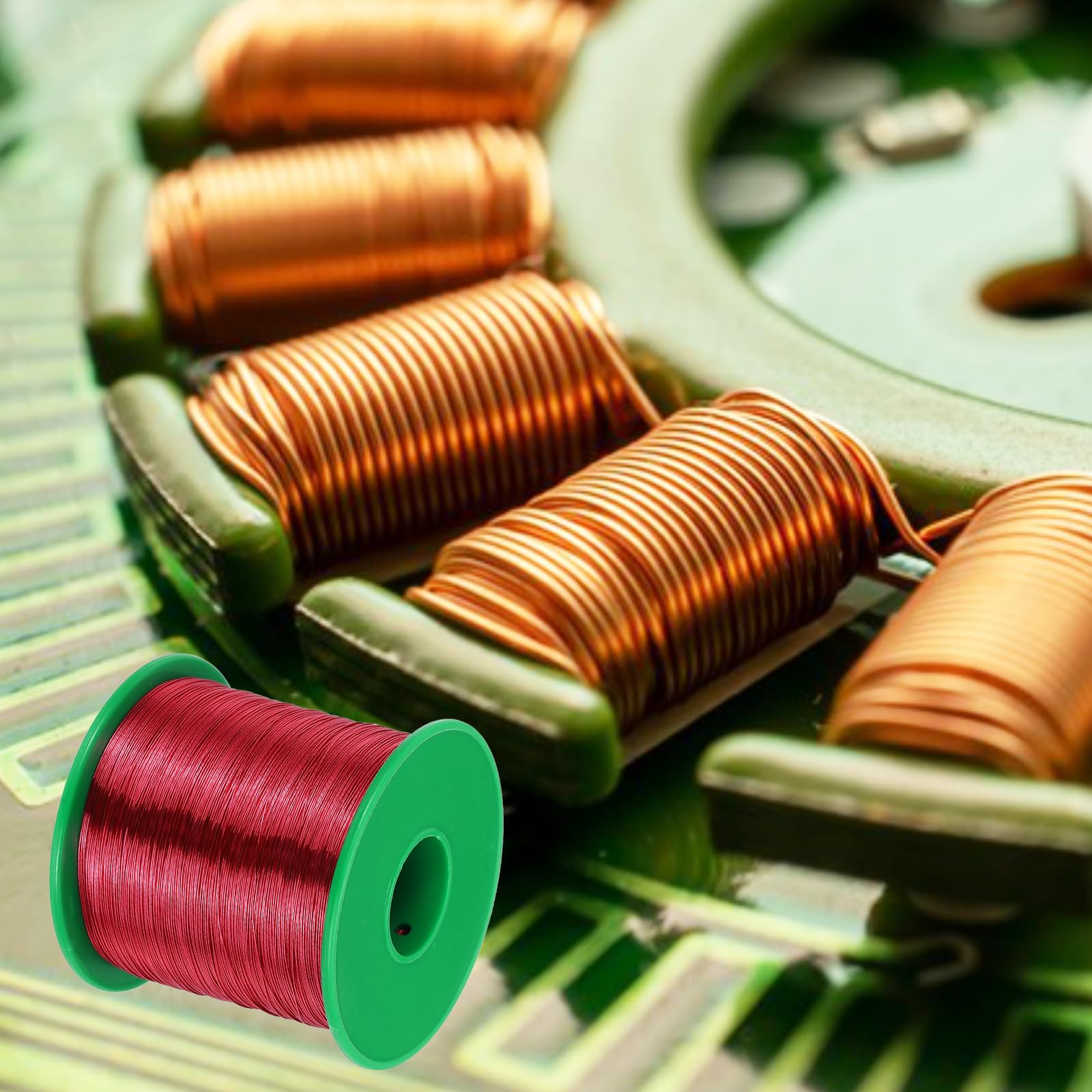 sourcing map Filo magnetico 28 AWG, filo di rame smaltato calibro 28, bobina magnetica da 0,5 kg per trasformatore, motore, elettrico, 155C (311F)