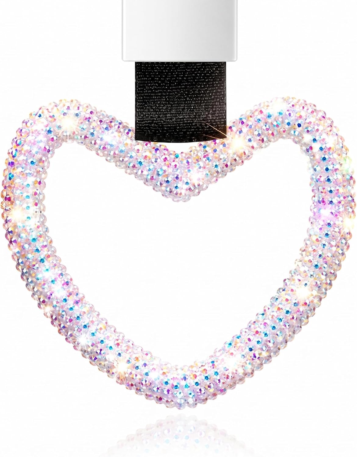 Fabbay Bling Heart Car Handle Strap Drift Charm Car Accessories for Women