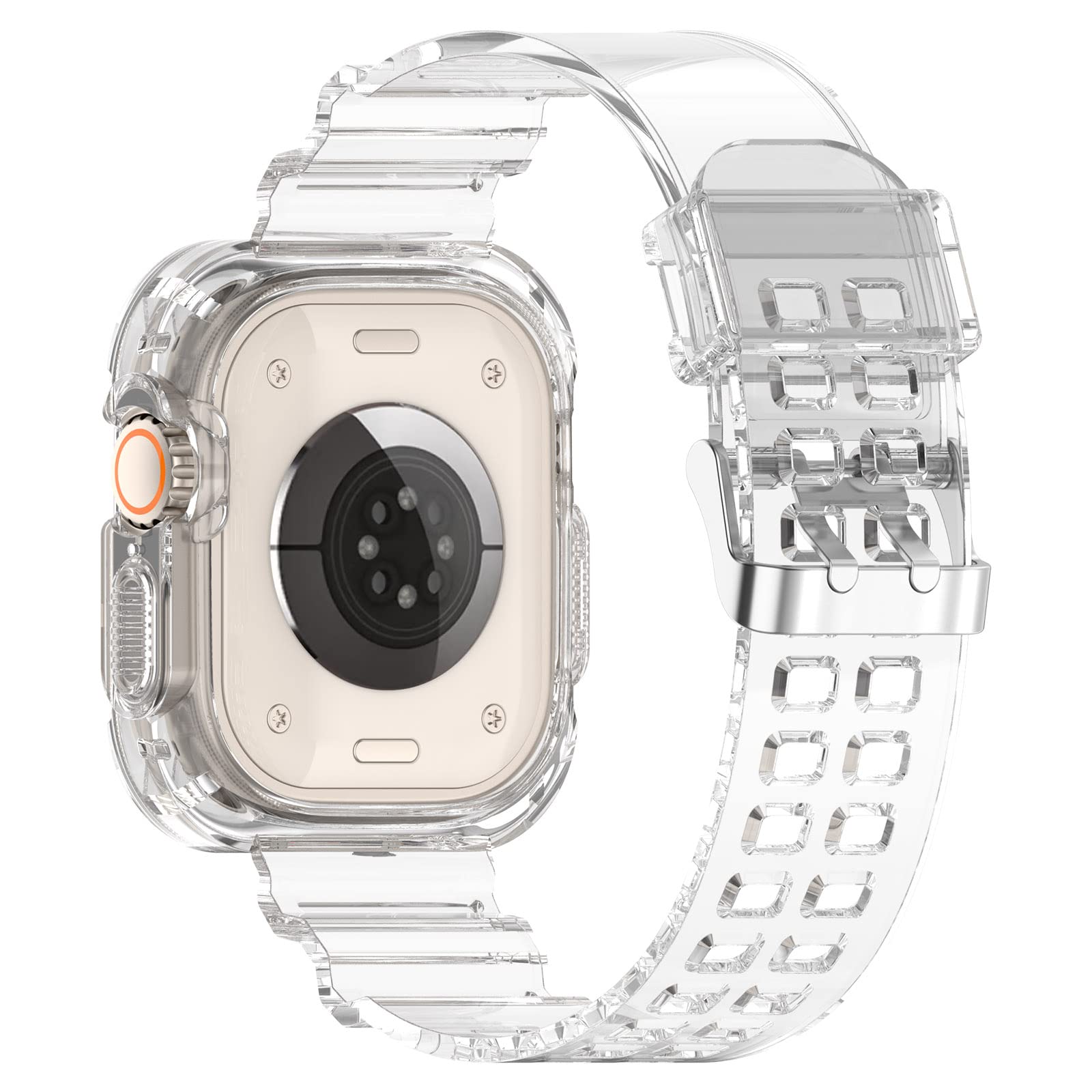 Amazon Brand - Eono Band Compatible with Apple Watch Ultra 49mm Strap with Case, Crystal Clear Protective Bumper Cover with Sport Band Compatible with iWatch Ultra 49mm Men, Clear (B0BL755RZS) Amazon Price History, Amazon Price Tracker