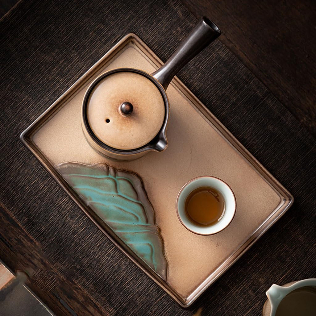 Zestaw do herbaty Gongfu, chiński stolik do herbaty, ceramiczna taca do herbaty, taca do herbaty Kung Fu, zestaw do herbaty, kreatywna taca do herbaty suchej, mała taca do herbaty do nauki w domu