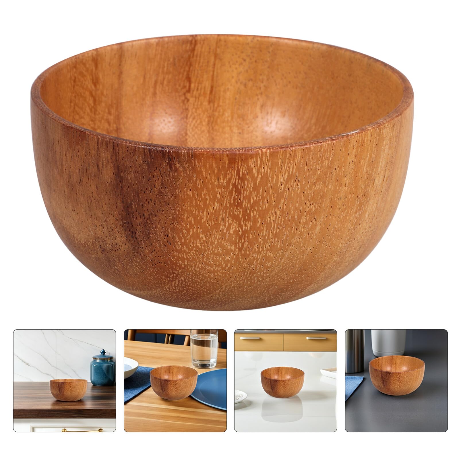 Mipcase 2pezzi Ciotole in Legno di Acacia Naturale Piatto per Frutta e Snack Espositore Versatile per Zuppe Riso e Dessert Facile da Pulire