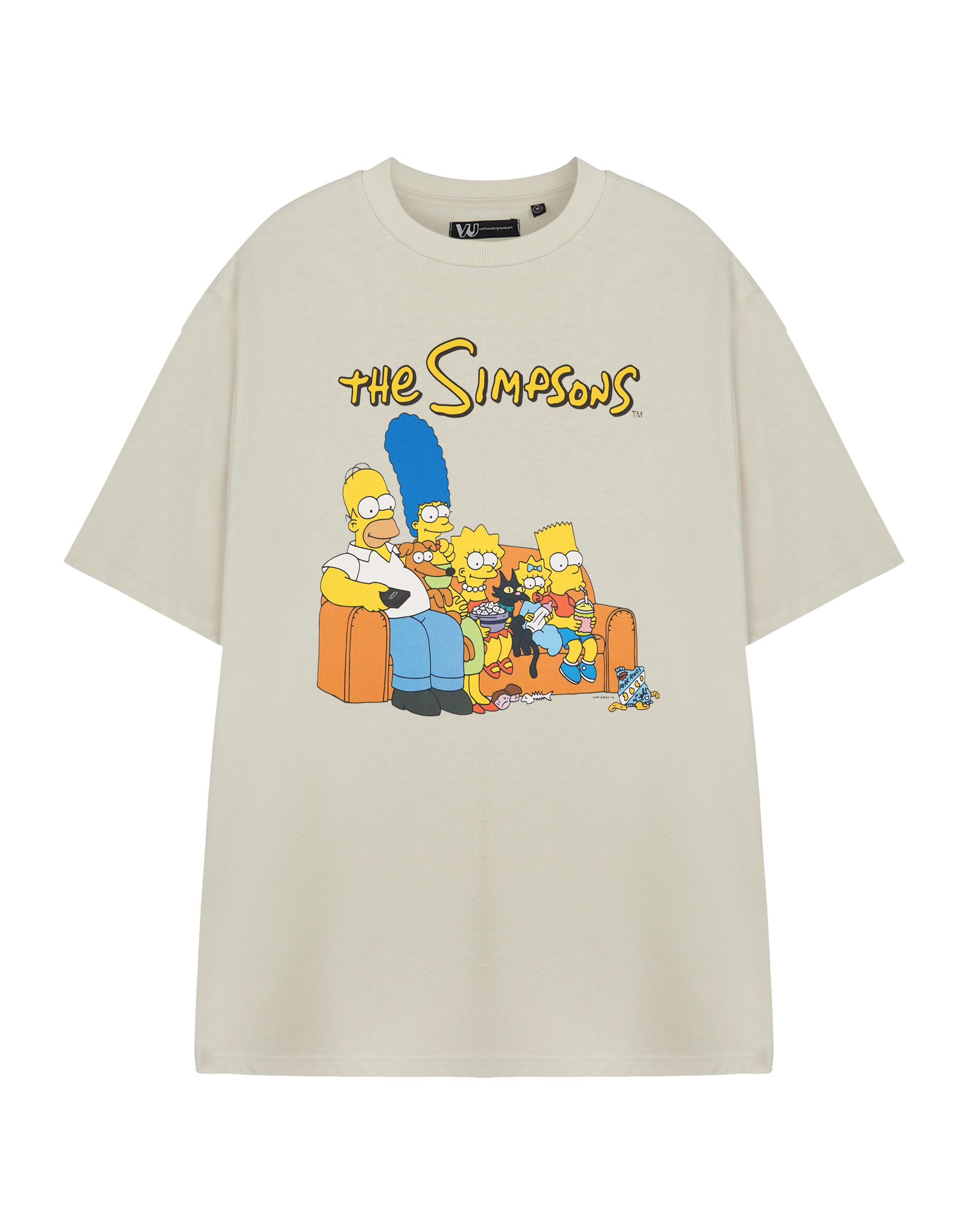 The Simpsons (Medium) Short Sleeved T-Shirt (Mens Beige) Cream