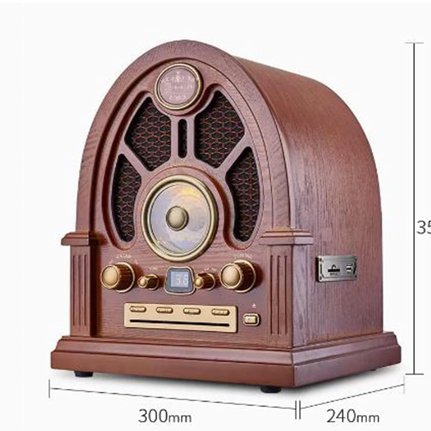 Reproductor De CD Portátil Con Radio, Altavoz Bluetooth Retro De Madera Con Cubierta De Rejilla, Rango De Frecuencia 88-108 MHz, Alcance De Conexión De 10 M, Ideal Para Personas Mayores Y Niños