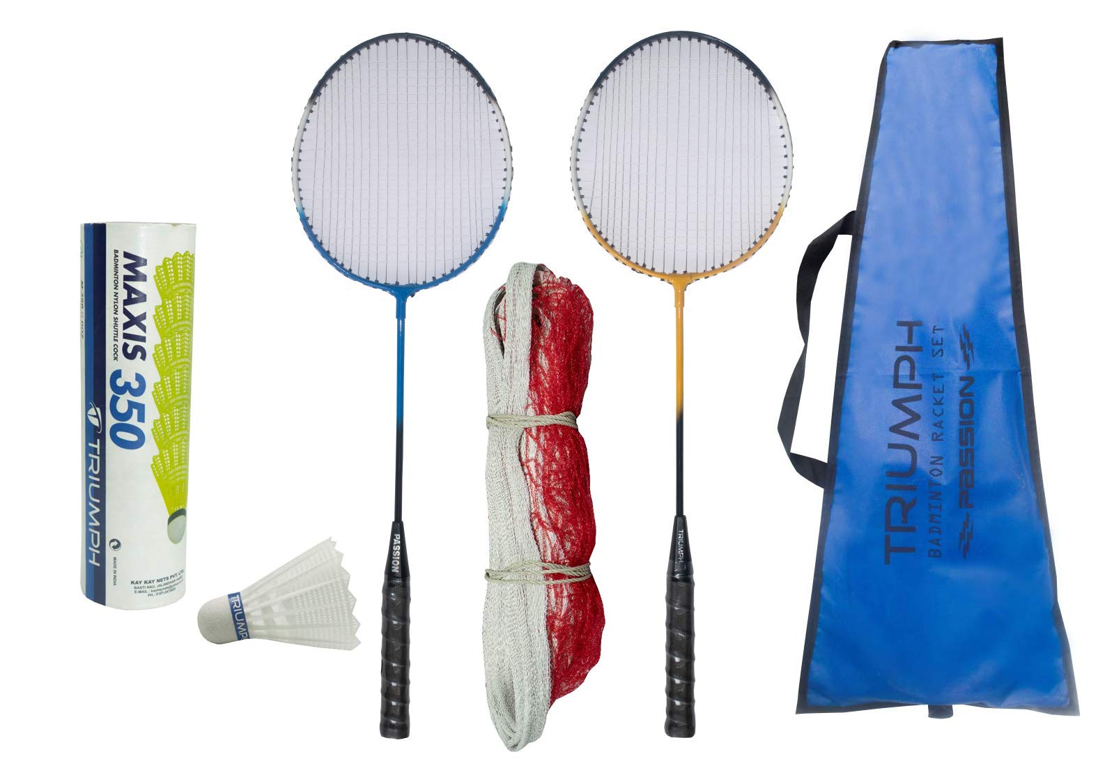 TRIUMPH Passion Badminton Combo Pack, 2 pc TRIUMPH Pasion Badminton Racket with Full Cover, Badminton Net and 6Pc Synthetic Shuttlecock (B08F7WMKKY) Amazon Price History, Amazon Price Tracker