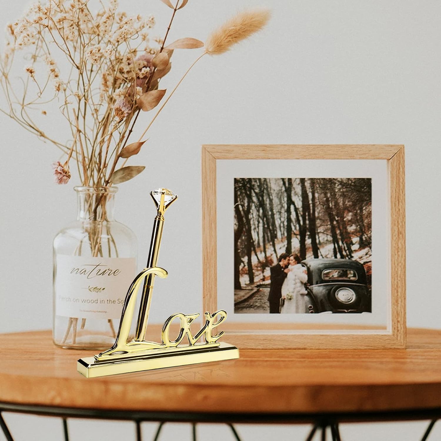 Wedding Guest Pen Gold With Plated Metal Love Diamond for Guestbooks - Engagement and Valentine's Day Favors