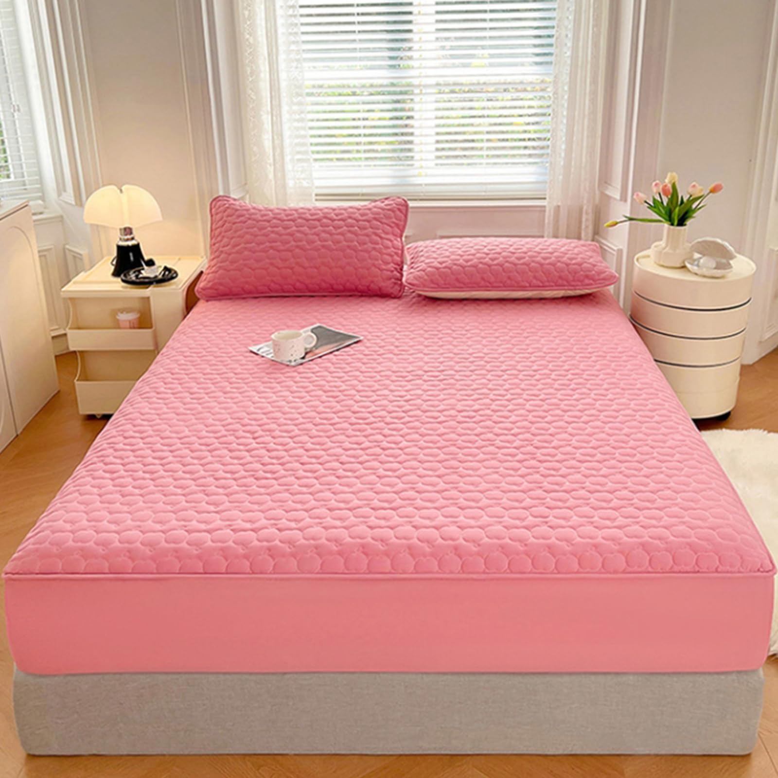 Sábana bajera impermeable de 200 x 220 cm, protector de colchón suave y silencioso, lavable, transpirable, funda de cama de 30 cm de profundidad para máxima comodidad y protección