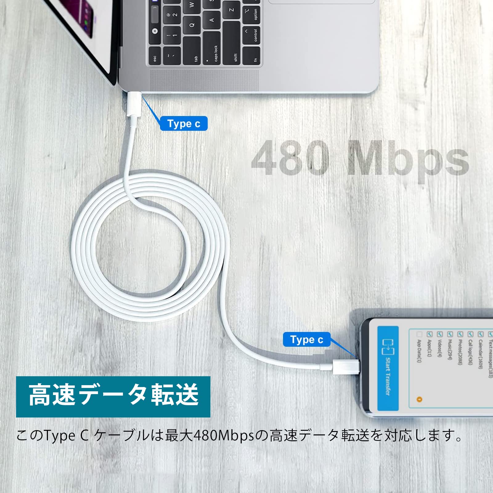 Amazon.co.jp: USB Type C ケーブル0.3m【1本セット】KEZAIZHE【PD対応