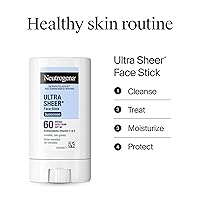 Vista 8 de Neutrogena Protector solar facial en barra ultra transparente SPF 60, cuidado de la piel sensible, sin desorden, protección solar de amplio
