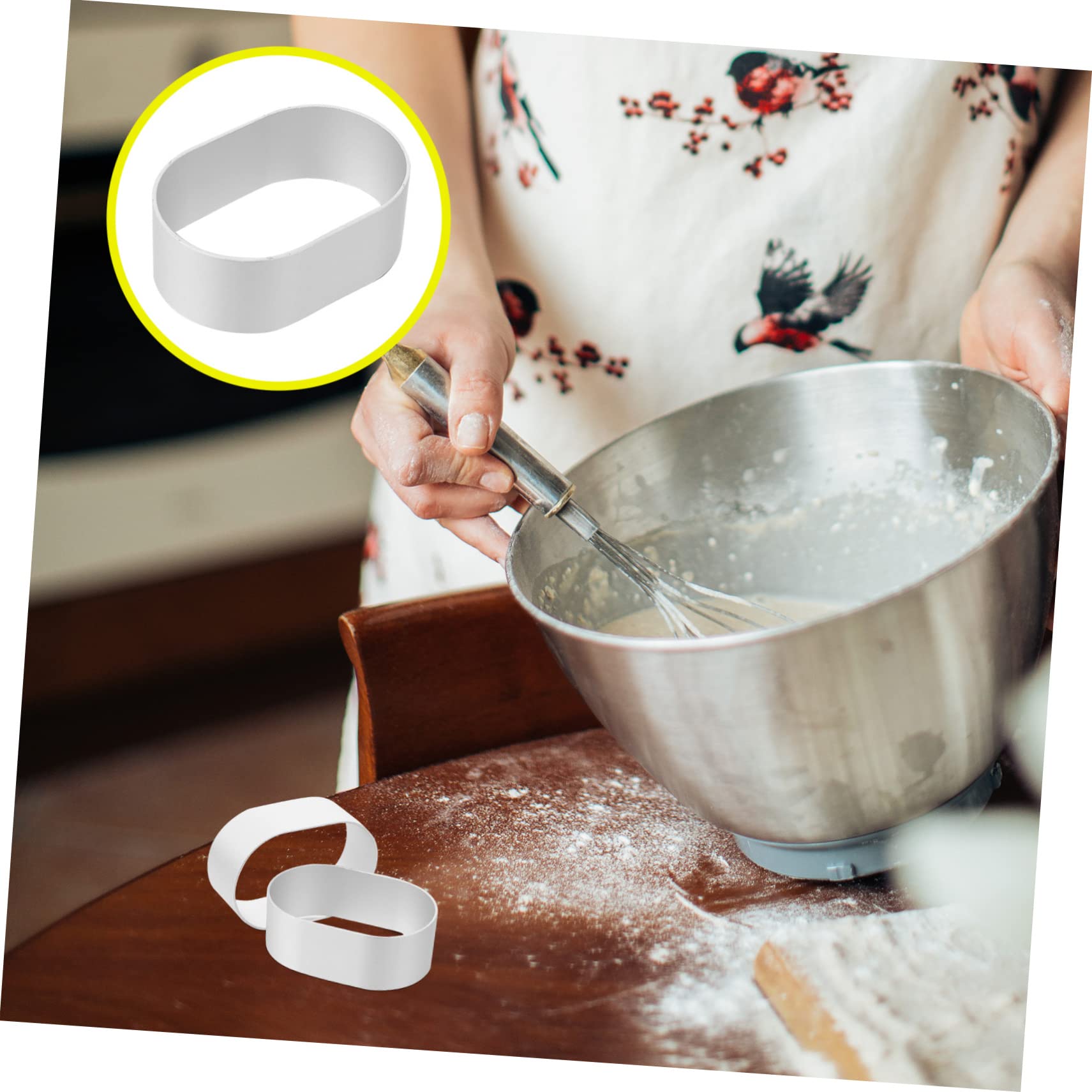 NAMOARLY Oval Baking Mousse Ring Cheese Mold Cake Baking Mold Non-stick Aluminum Easy Demoulding