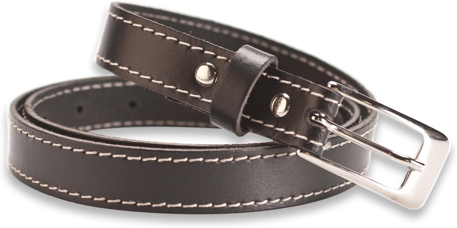 Hawkdale Womens Thin Leather Belt - Skinny Waist 0.75 Inch - Made In The UK # 822-400