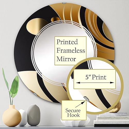 Miniatura 3 de Golden Circular Universe IV- Vanity Mirror, Bathroom Mirrors, Wall Mirrors for Living Room, Bedroom - Round Mirror - Large 24'x24', 32'x32'