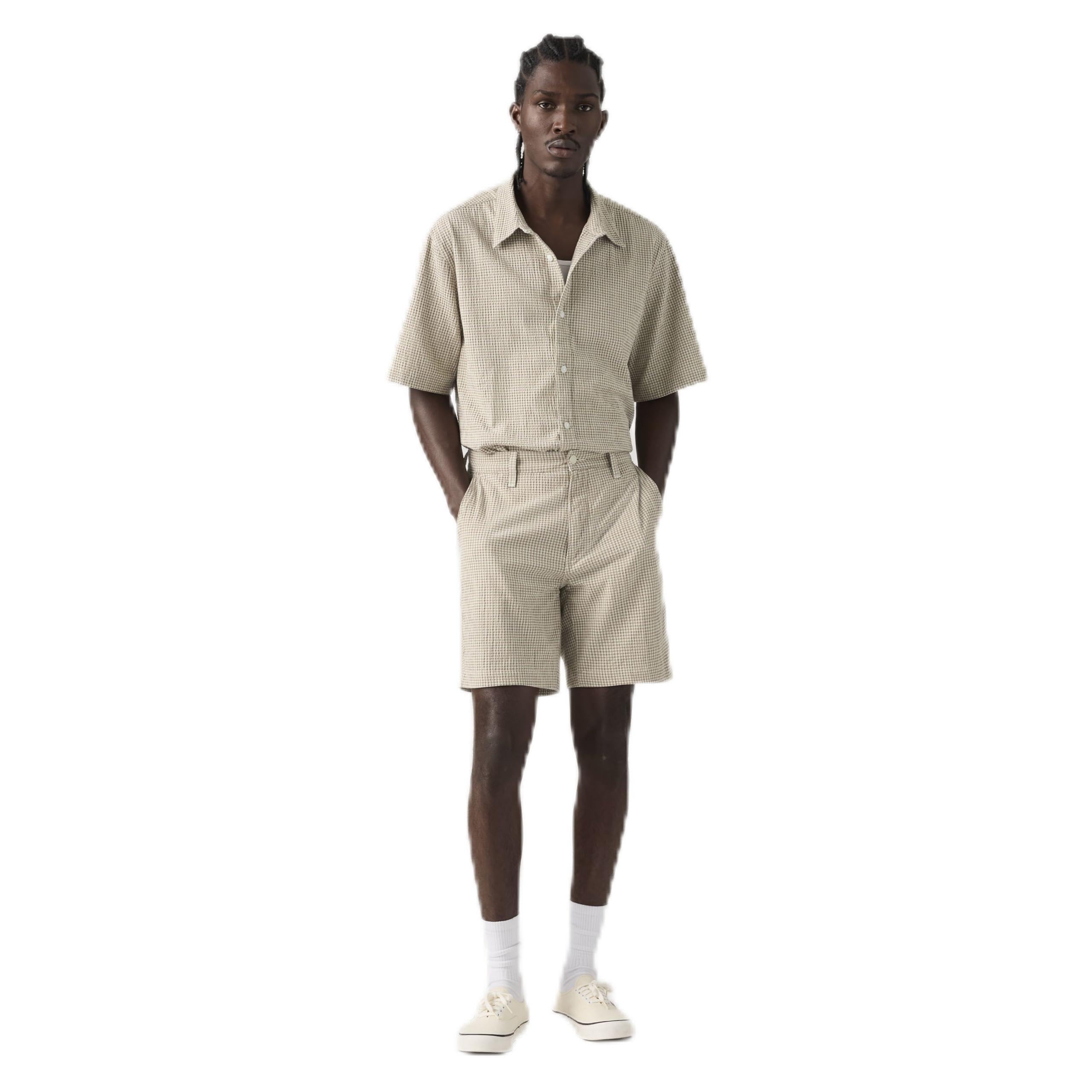 Levi's Men's Shorts XX Chino Mid Rise, Soft, Brown (Cadiz Plaid Silver B), W29/L28