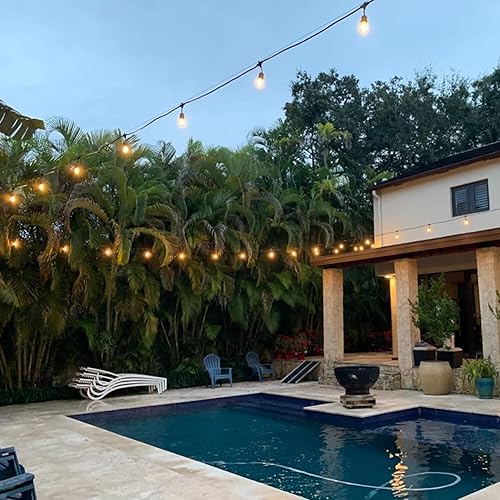 Miniatura 6 de MAINDECO Paquete de 20 bombillas de repuesto S14, bombillas Edison incandescentes cálidas de 11 W con base media E26 para luces de patio al aire