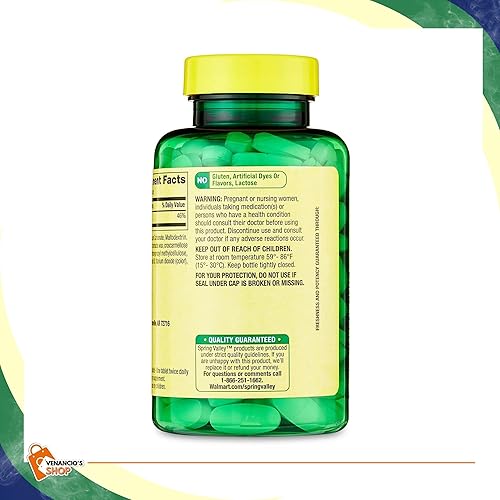Miniatura 6 de Spring Valley Calcio 600 mg, suplemento dietético, calcio para la salud ósea + incluye adhesivo Venancio'sFridge (100)