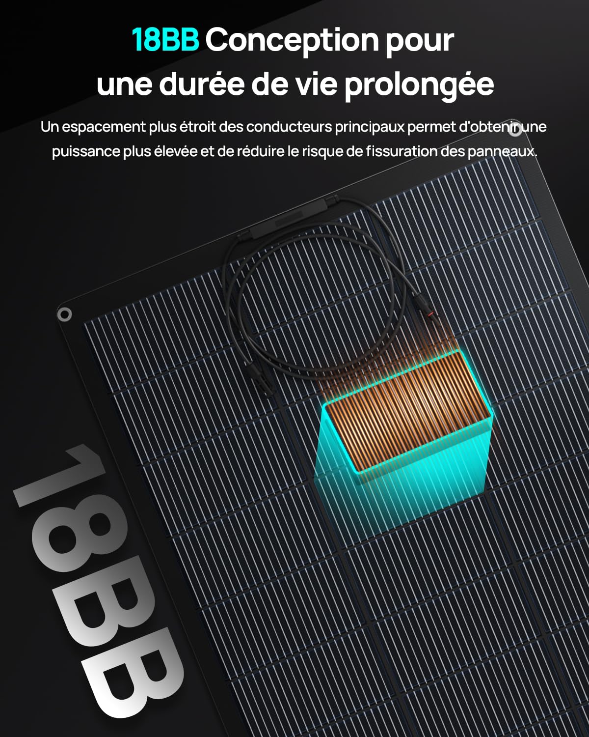 ECO-WORTHY Panneau Solaire Souple 200W Matériau ETFE