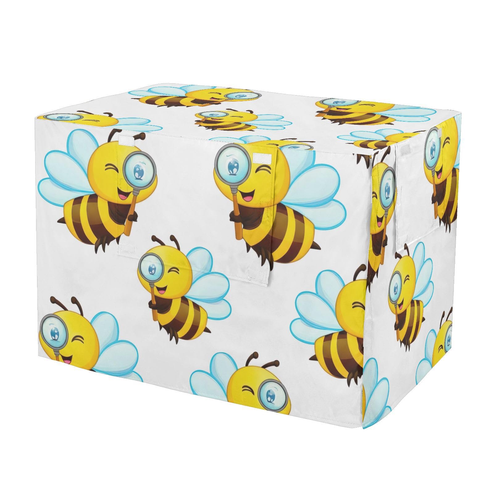 Housse de cage pour chien M en tissu imprimé abeilles avec aération