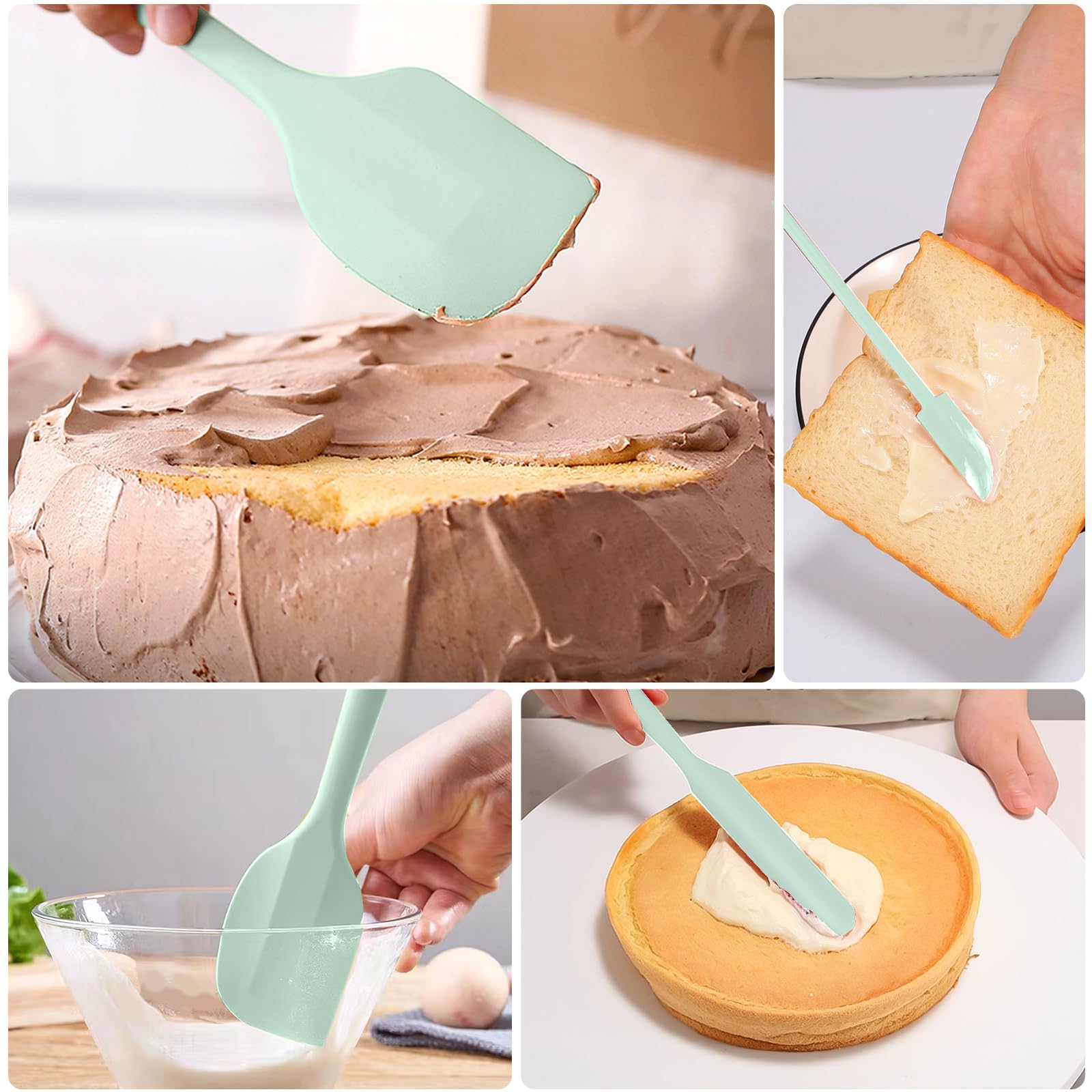 Amazon | DUFEIMOY ミントグリーン シリコンスパチュラ5点セット 耐熱