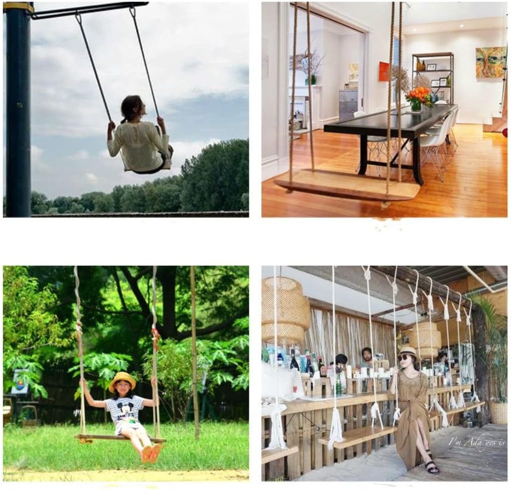 Bench Swing Wooden Swing Seat Outdoor Swings Tree Swing for Kids Adult Children Indoor Hanging Wood Swing(C_51X13X2.5CM)