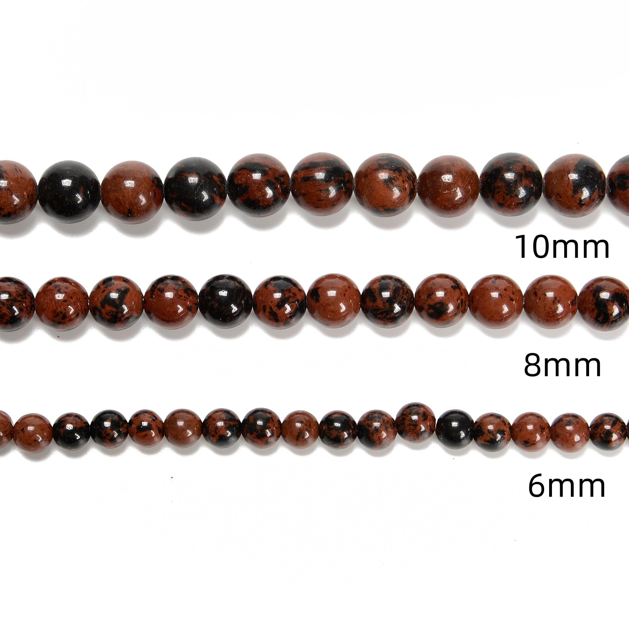 Hilo De Cuentas Redondas De Obsidiana Negra Natural - 4mm, 6mm U 8mm - Piedra Semipreciosa Para Joyería Y Decoración