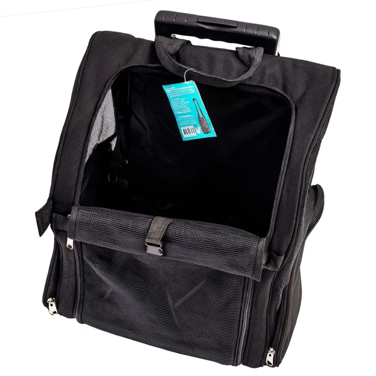 2 in 1 Cat Carrier Bag with Wheels and Backpack - Cat Carrier Bag for Small Dogs - Up to 15kg - Ventilated Carry Bag with Storage Pockets - 51