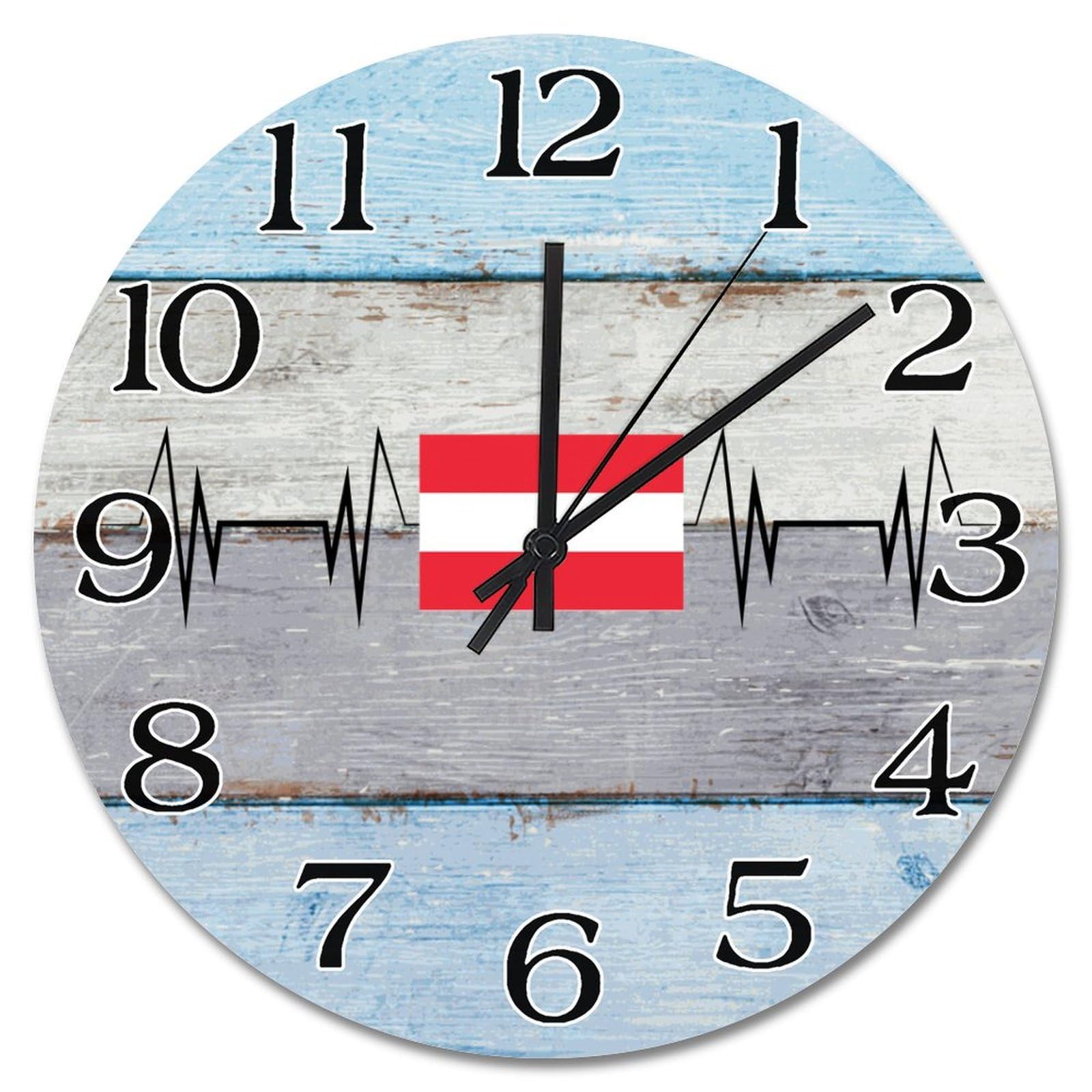 Horloge murale en bois silencieuse Autriche pour un sommeil sans bruit