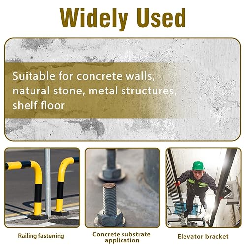 Miniatura 5 de Anclaje de cuña de 38" x 3-12" chapado en zinc, cierre resistente para hormigón y cemento, pernos de anclaje de acero al carbono (20 piezas)