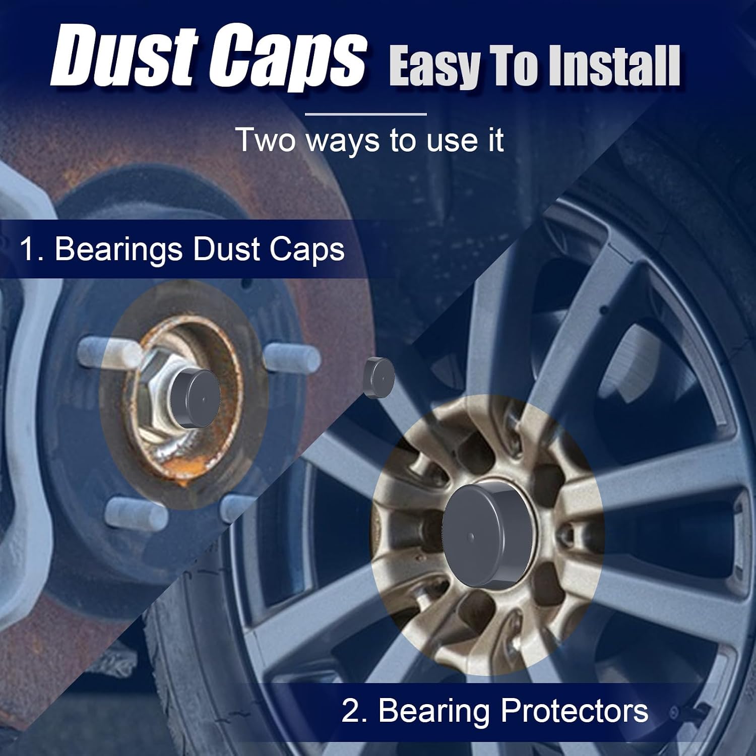 4PCS Bearing Dust Caps, 1.98 Inch Grey Rubber Dust Trailer Wheel Hub Grease Cap Rubber Dust Covers Replacement Bearings Protector Bearings Buddies for Boat Trailer Wheel