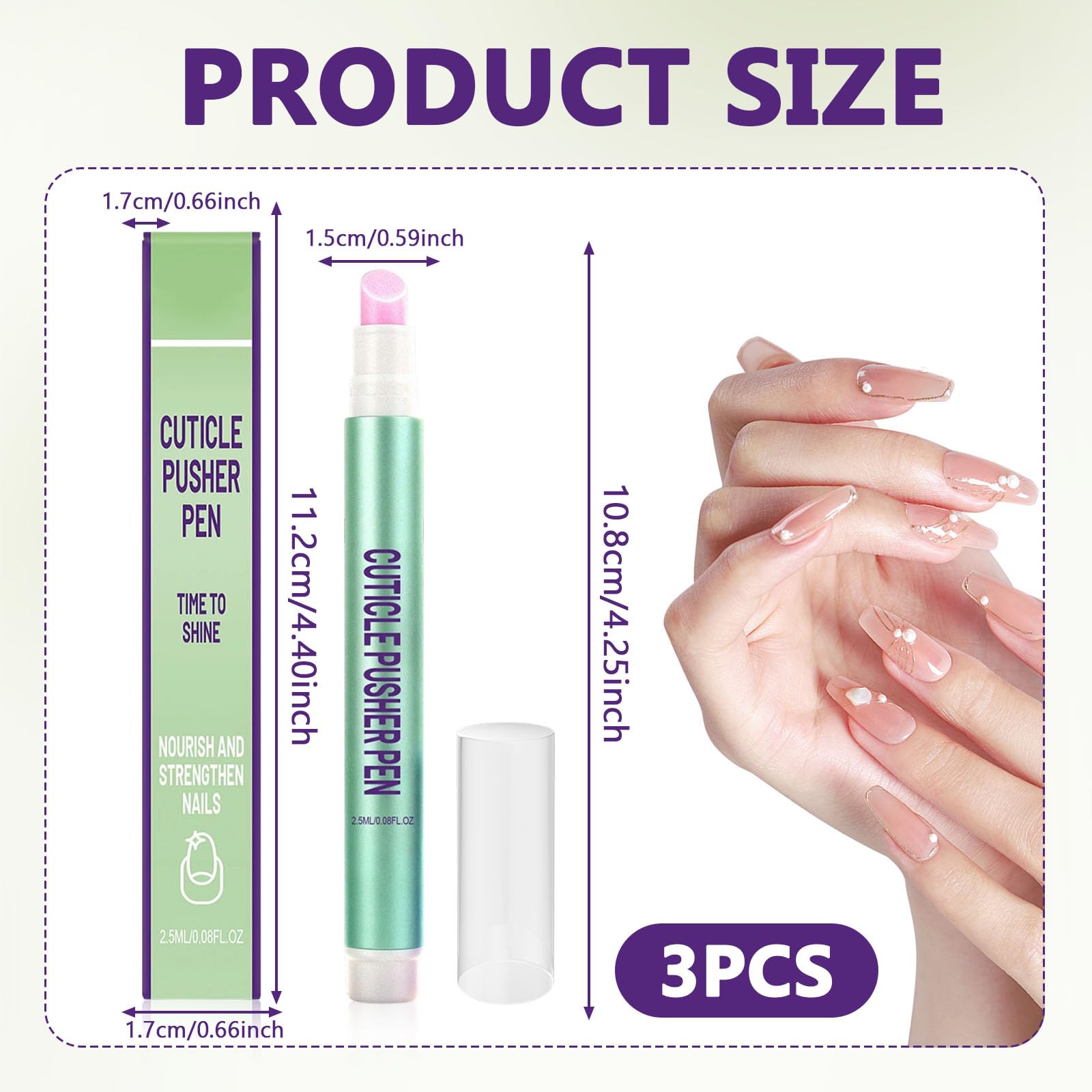 3 Pezzi 3 in 1 Penna per Cuticole Riparazione Di Screpolature E Secche Penna per Cuticole Unghie Idratazione Rafforza E Illumina Le Unghie