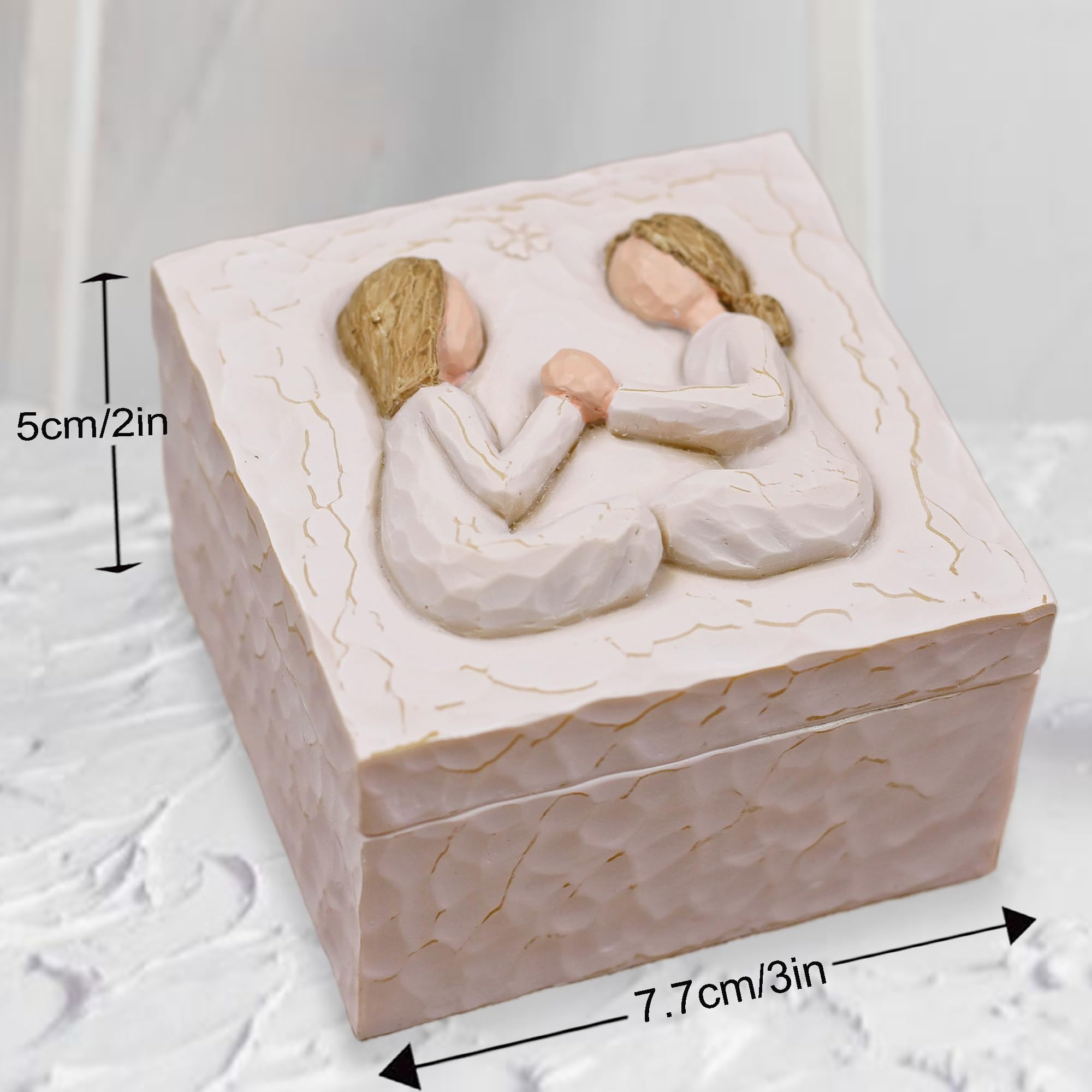 Birthday Gifts for Women, Sister Gifts, Friendship Gift, Best Friend Gift, Valentines Day Gifts for Sister, Sculpted Hand-Painted Keepsake Box