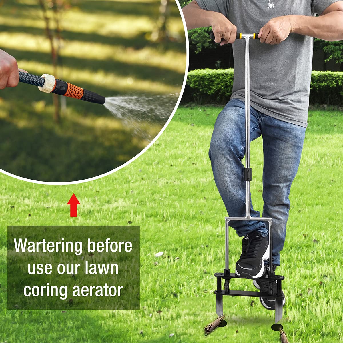 Buy THOMATT Manual Lawn Aerator, Aerator Lawn Tool with Soil Clearing
