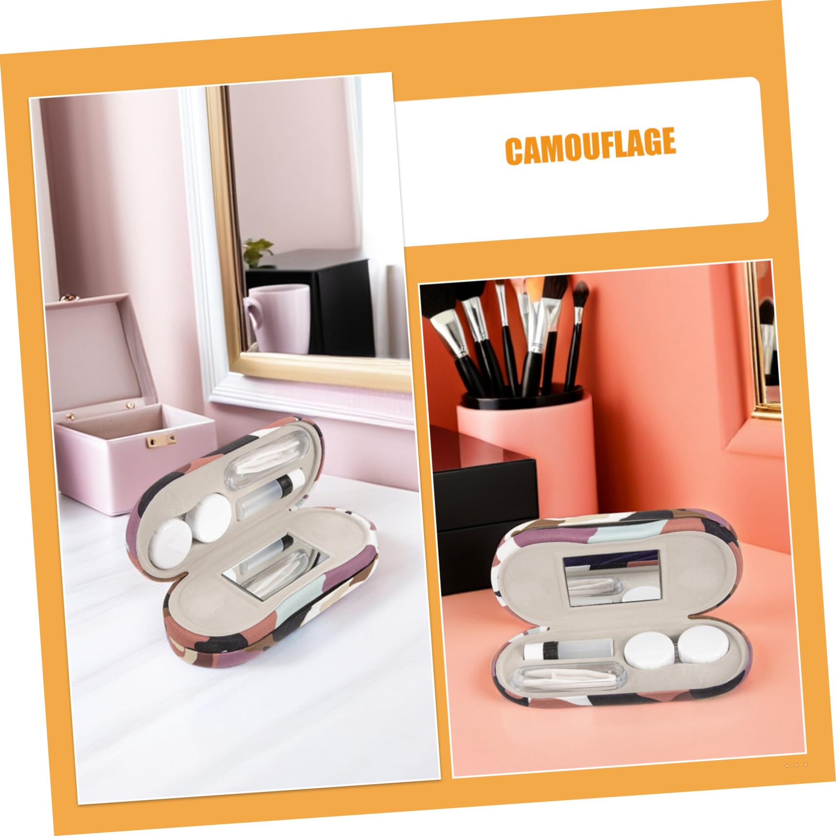 GANAZONO 2 Set Astucci Duri per Occhiali Doppio Uso Organizer Rigido per Montature e Lenti Contatto con Pinzette Custodia Protettiva da Viaggio per Uomo e Donna
