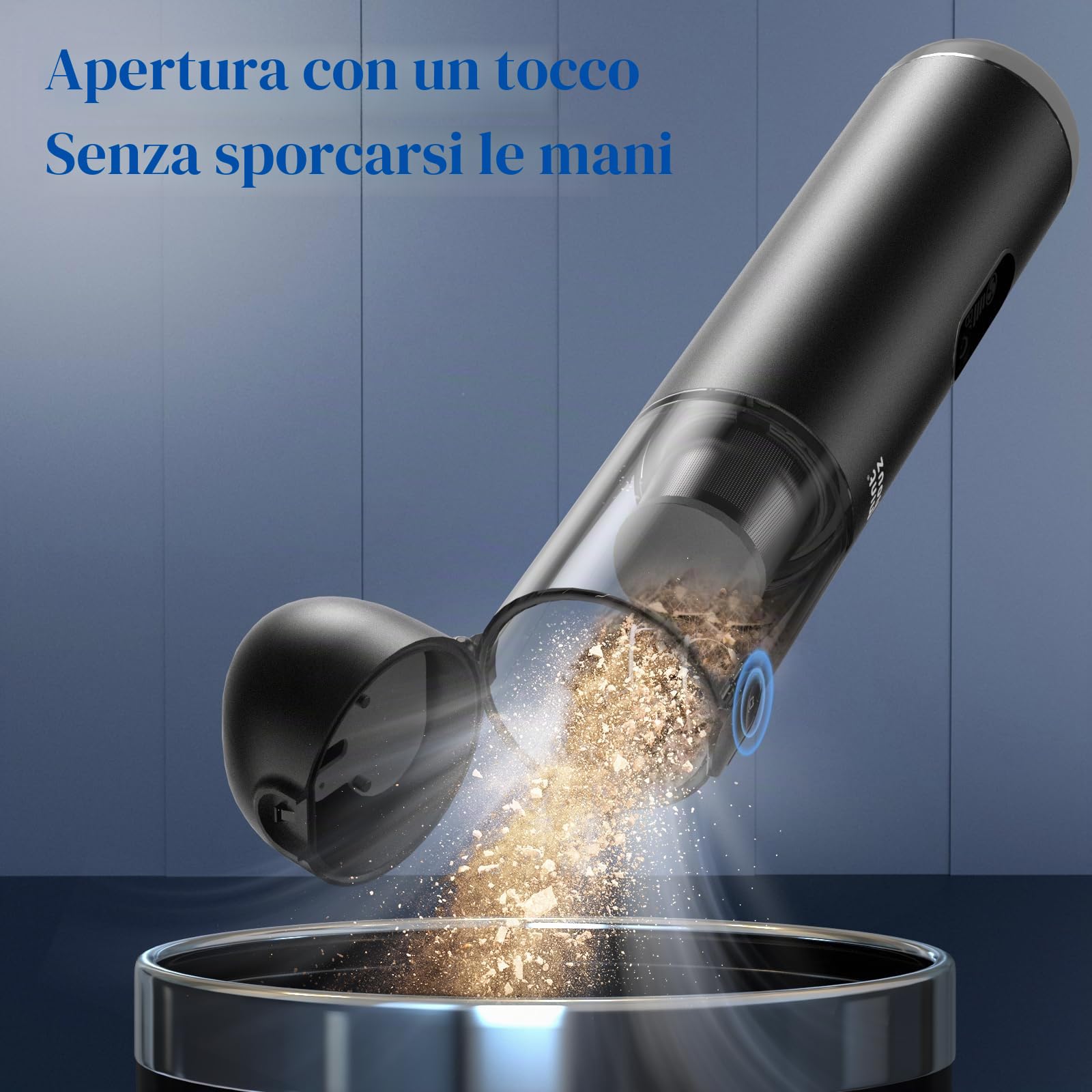 Aspirapolvere Portatile per Auto Senza Fili 20000PA - Potente Aspirapolvere a Mano con Display LED, Ricarica Rapida 2,5H e Autonomia 45 Minuti, Ideale per Interni Auto/ Casa/ Angoli/ Pellet di Animali
