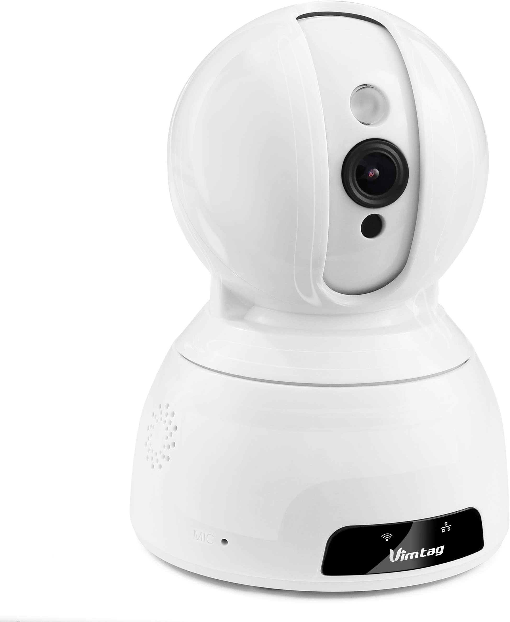 Vimtag Wireless Home Security Camera - IP Indoor Camera Baby Monitor with 2-Way Audio, Night Vision, Pan-Tilt and Motion Detection - Plug and Play WiFi Surveillance Camera