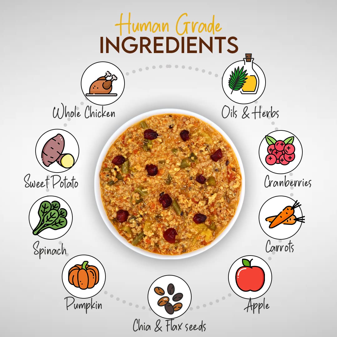 FurrMeals Wet Dog Food | Chicken and Apple | Grain Free | Pack of 1 x 300g | All Breed | Preservative Free | Ready-to-Eat Fresh Dog Food,All Life Stages 1