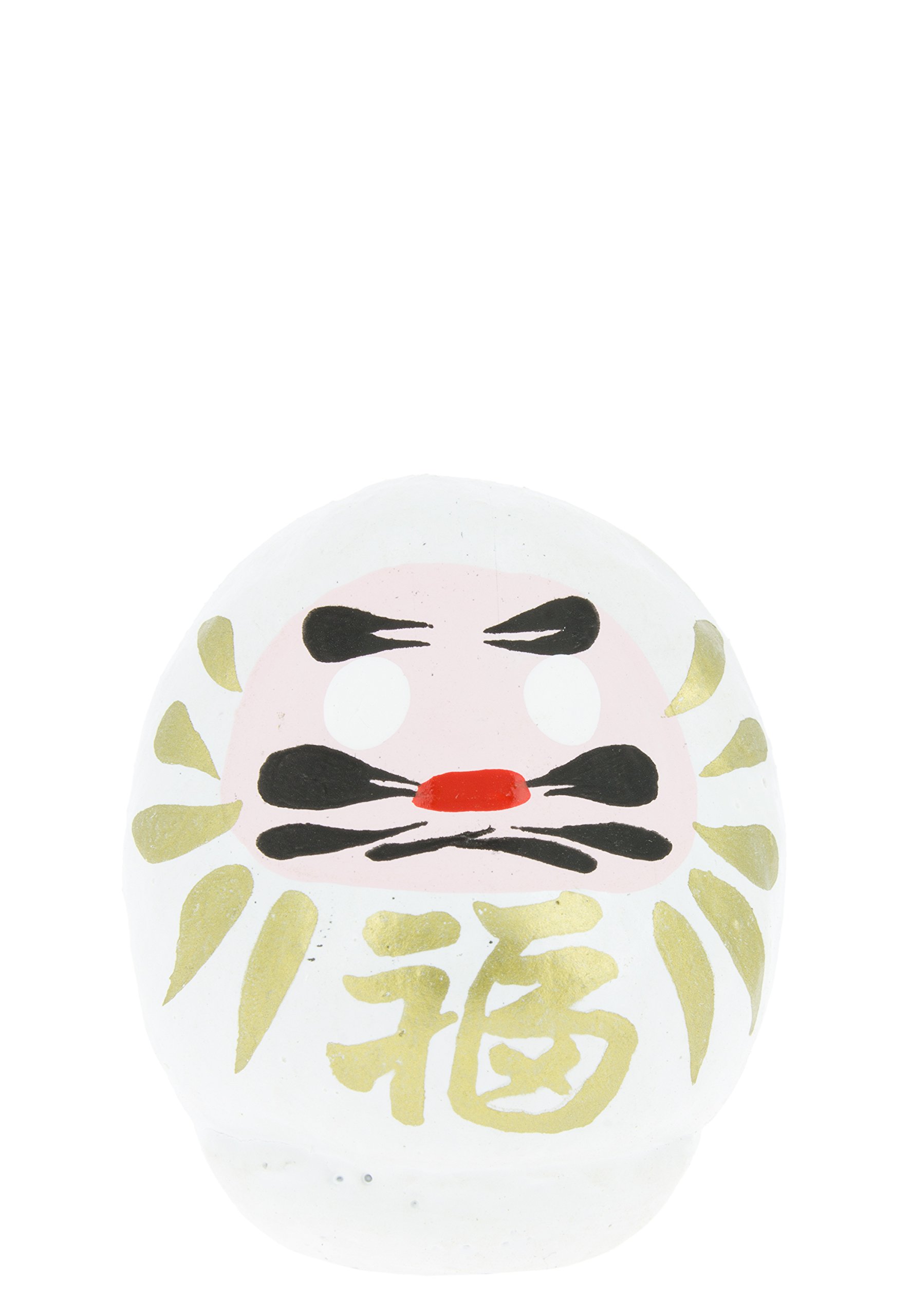 Daruma, cartapesta, Bianco, 4,5 cm