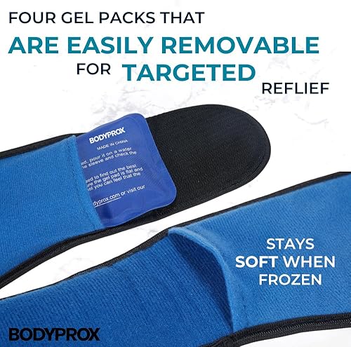 Vista 3 de Bodyprox Paquete de hielo facial para mandíbula, cabeza y barbilla, envoltura ajustable caliente y fría para muelas del juicio y alivio del dolor