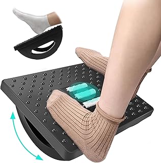 Mkitnvy Reposapies de Oficina, Resistente y ergonómico, con función de masaje, Alivia el Dolor y Proporciona Soporte Corporal, Taburete antideslizante para pies, ideal para oficina y hogar
