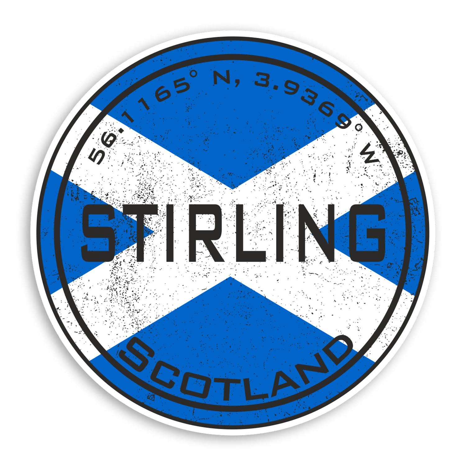 Destination Vinyl Ltd Multi 2 X 10Cm Stirling Scotland Vinyl Stickers - Scottish Flag Sticker Luggage #20420 (10Cm Wide)