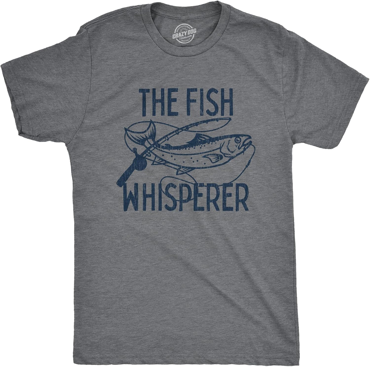 Funny Fishing Shirt for Men – The Fish Whisperer Graphic Design – Lake Life Gift for Fishermen Dads and Outdoor Enthusiasts 3X-Large Dark Heather Grey - Image 1 of 9