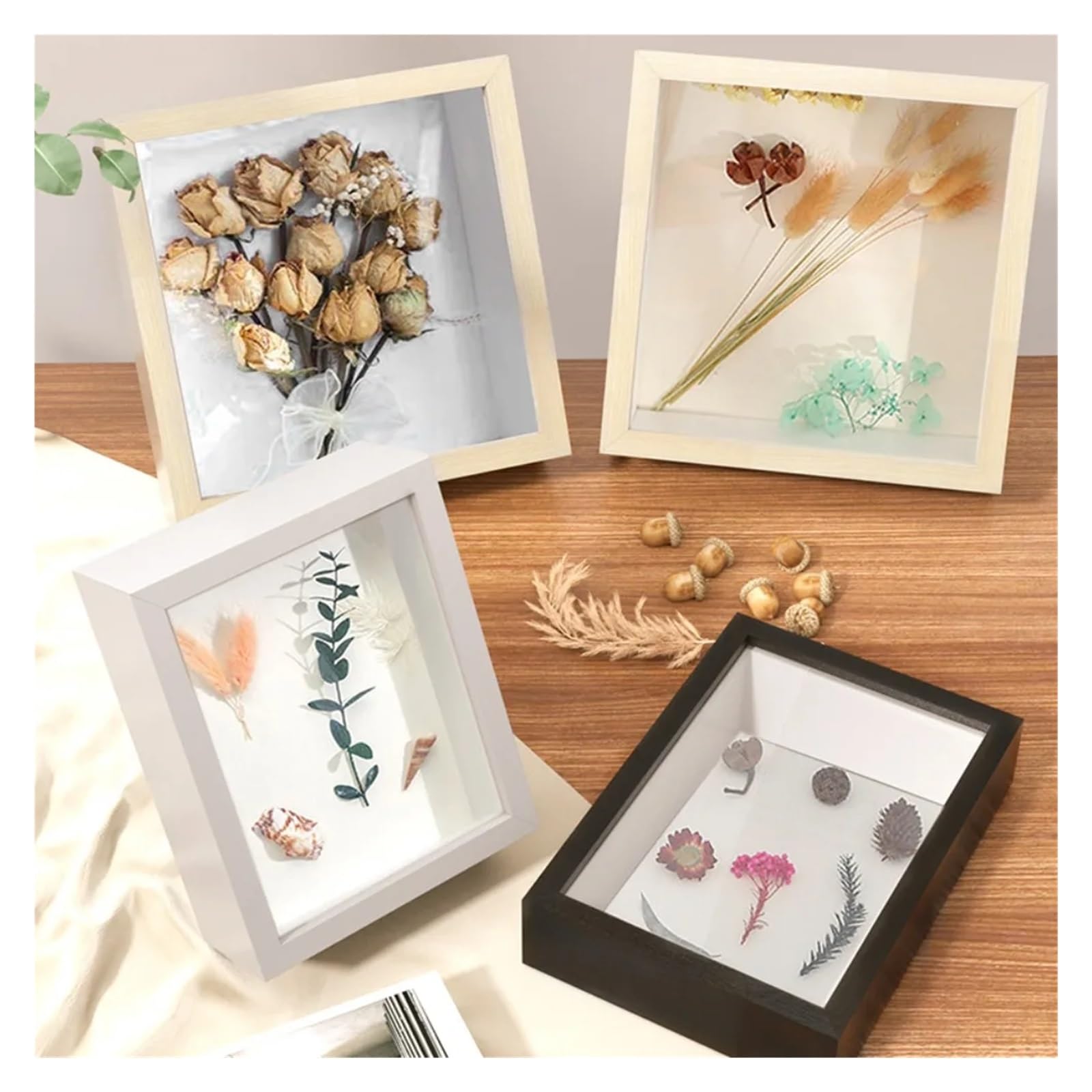 Gablota typu „shadow box”, Deep Box Photo Frames Multicolor 7-10 Inches(White 3cm Thick,10 inches)