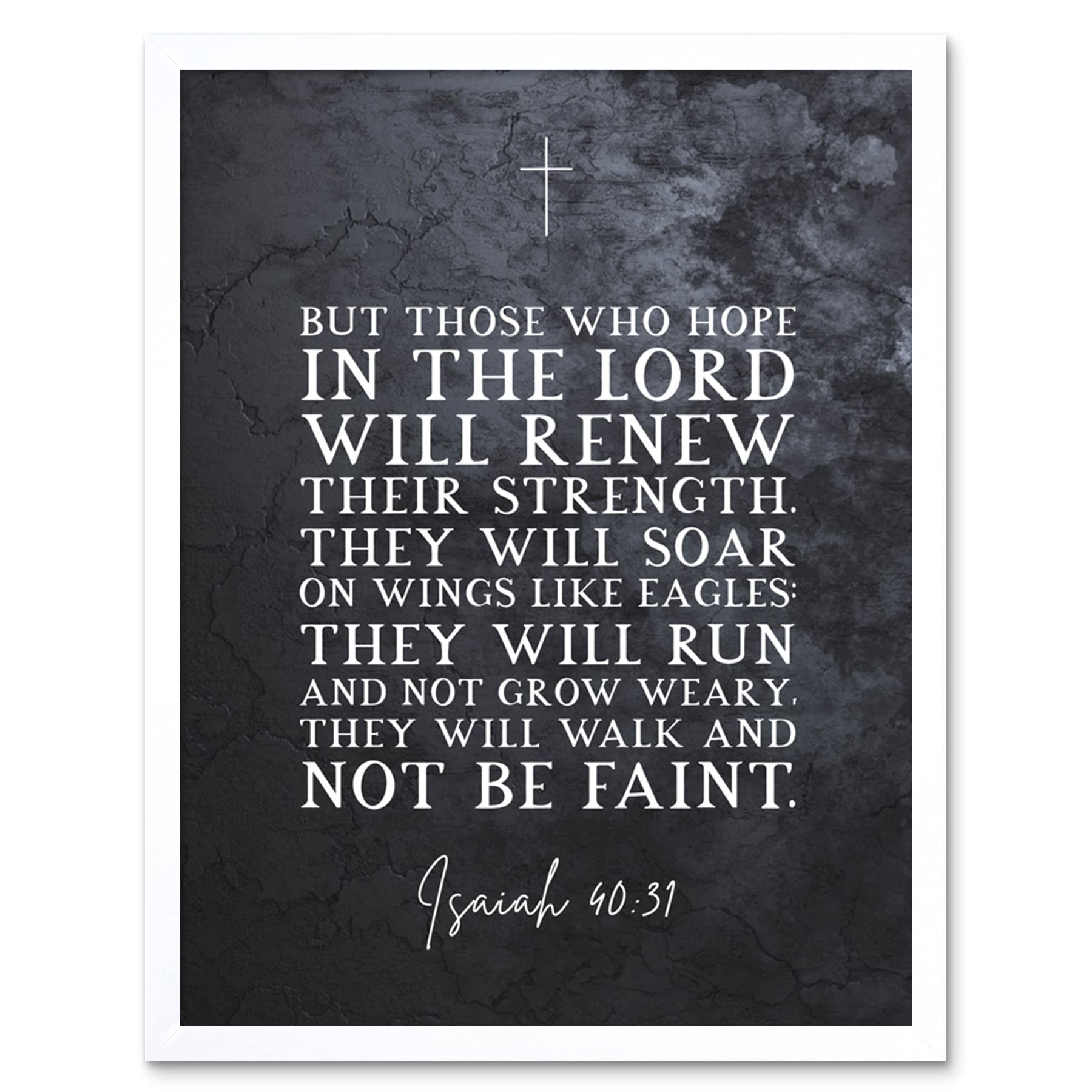 Artery8 Isaiah 40:31 Those Who Hope In The Lord Will Renew Their Strength Christian Bible Verse Quote Scripture Typography Artwork Framed Wall Art Print 9X7 Inch